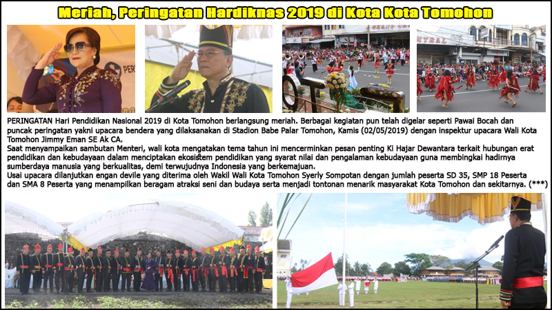 Meriah, Peringatan Hardiknas 2019 di Kota Tomohon