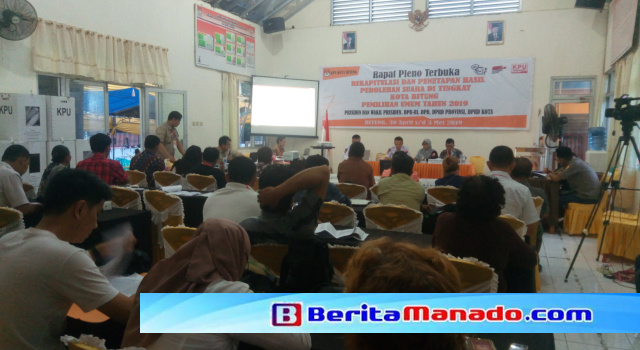 Rapat Pleno Terbuka Pemilu 2019, KPU Bitung Beberapa Kali Lakukan Skors