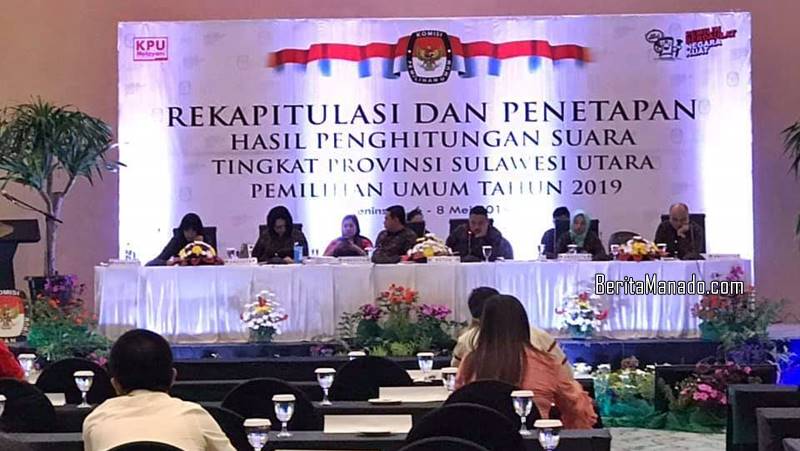 Rekapitulasi da Penetapan Hasil Penghitungan Suara Tingkat Provinsi Sulawesi Utara di Peninsula Hotel Manado, 6-8 Mei 2019