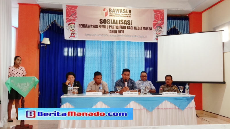 Bawaslu Sangihe Gelar Sosialisasi Pengawasan Pemilu Partisipatif Bagi Media Massa