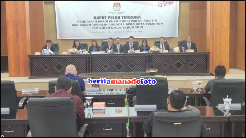 KPU Gelar Rapat Pleno Penetapan, Ini Calon Anggota DPRD Tomohon Periode 2019-2024