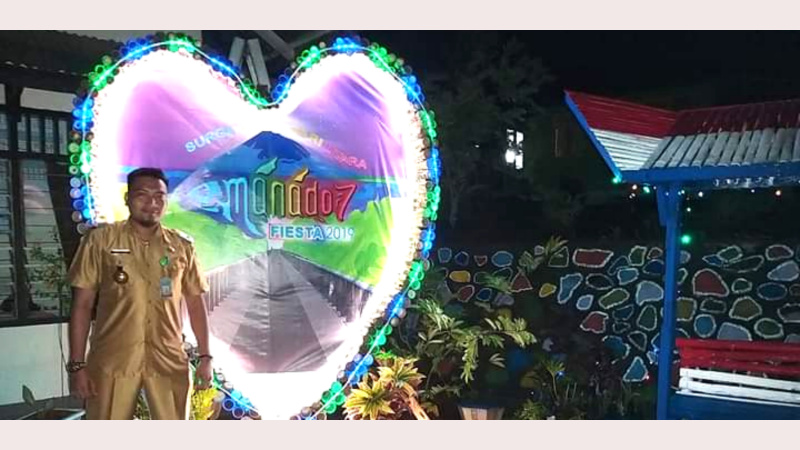 Bentuk Hati di Taman Hias Manado Fiesta Kelurahan Tongkaina Jadi Favorit