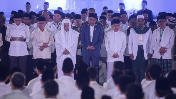 Hadiri Doa Kebangsaan 74 Tahun Indonesia, Presiden Jokowi Ajak Masyarakat Bersyukur