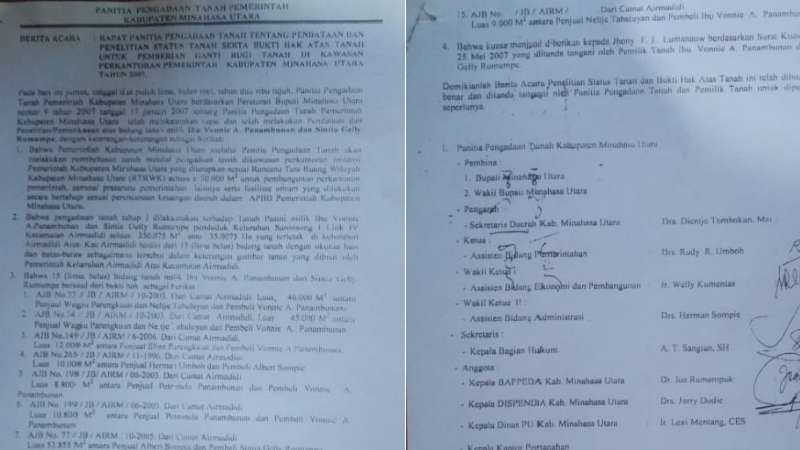 Beredar Surat Vonnie Panambunan Pernah Jadi Panitia Pembebasan Lahan Kantor Bupati