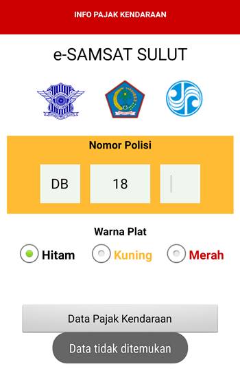 Aplikasi e-SAMSAT SULUT saat diakses BeritManado.com pada Kamis, 5 September 2019 pukul 15.39 WITA sore (setelah pemberitaan tanggal yang sama pukul 9.40 WITA pagi)