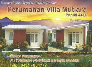 Dijual Rumah: Perumahan Villa Mutiara dan Permata Klabat Dua dan Tiga, Paniki Atas