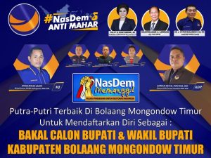PILBUP BOLTIM: Buka Pendaftaran, Partai Nasdem Usung Politik Anti Mahar