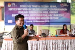 KPU Boltim Sosialisasi Tahapan Program Jadwal Calon Perseorangan