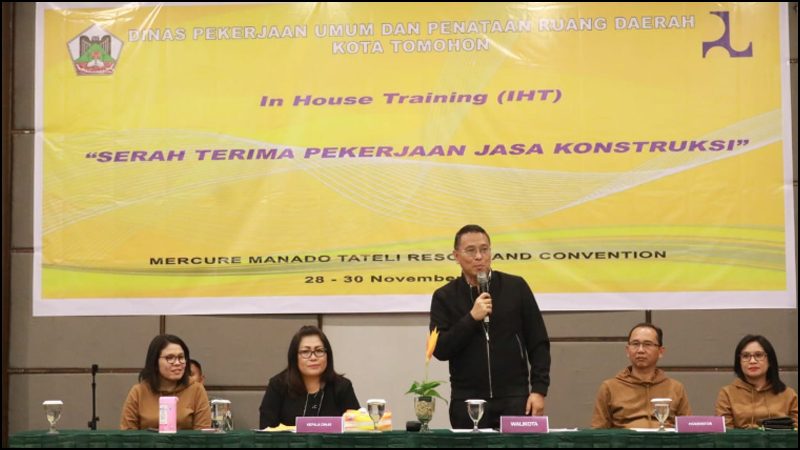 Wali Kota Tomohon Buka In House Training Serah Terima Pekerjaan Jasa Konstruksi