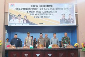 Sambut Natal dan Tahun Baru 2020, Pemkab Boltim dan Polres Boltim Gelar Rapat koordinasi
