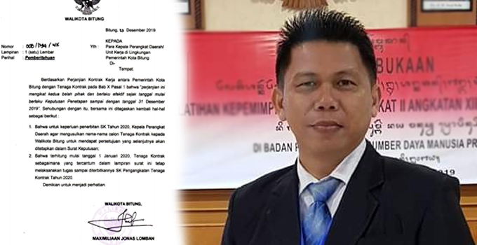 Jelang Pergantian Tahun, Wali Kota Bitung “Berhentikan” Seluruh THL