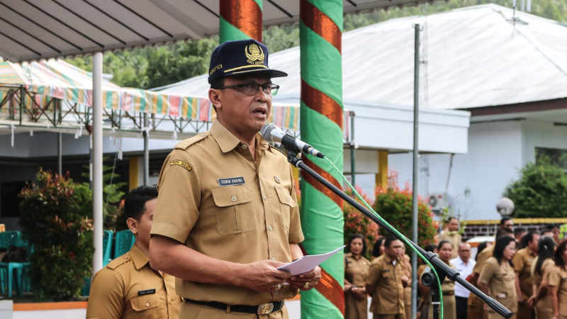 Pemkab Sangihe Gelar Apel Kerja Perdana ASN Tahun 2020