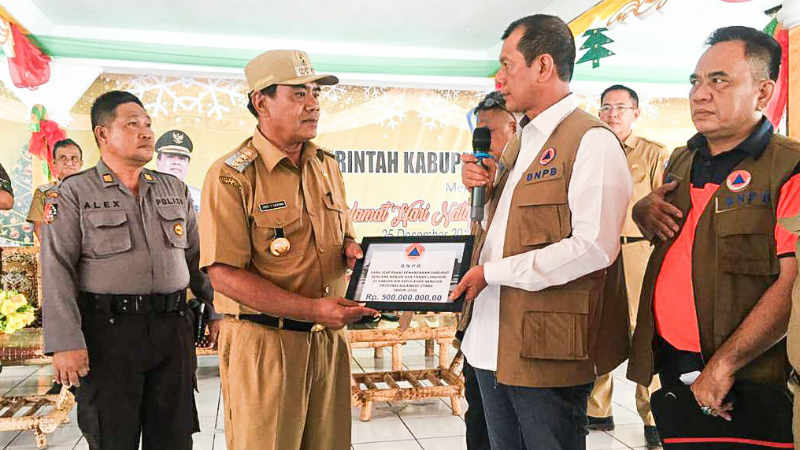 BNPB RI Antar Rp500 Juta untuk Pemulihan Sangihe