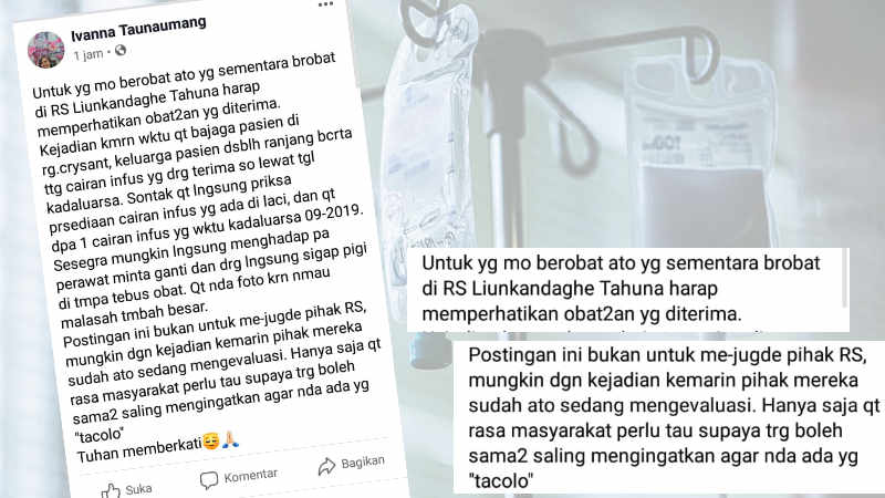 Warga Temukan Cairan Infus Kadaluarsa, Direktur RSUD Liun Kendage Tahuna Minta Maaf