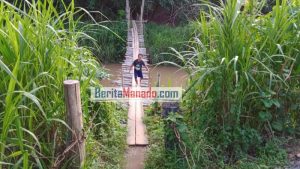 Kondisi Jembatan Gantung di Kairagi Memprihatinkan, Dibangun Atas Swadaya Masyarakat