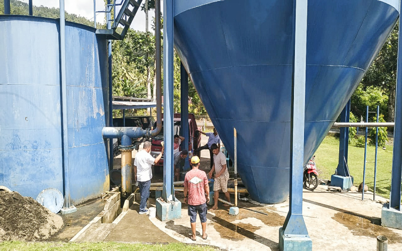 PDAM Sangihe Laksanakan Pembersihan IPA Untuk Menjaga Kualitas Air