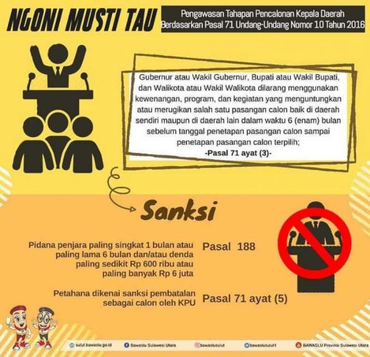 Petahana Dilarang Mutasi Pejabat, Bawaslu Minut Ingatkan Soal UU 10/2016