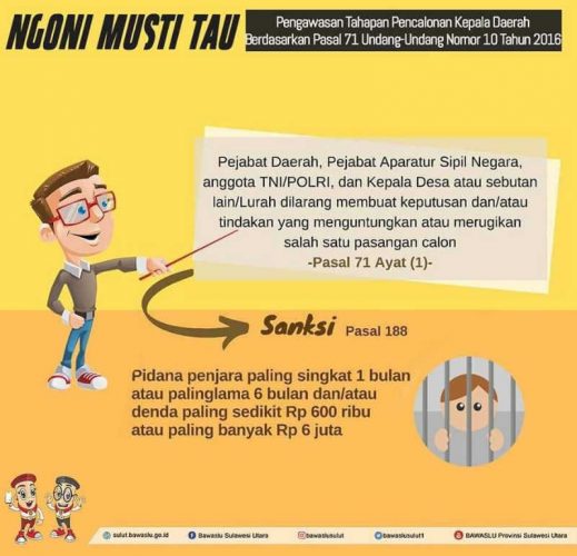 Petahana Dilarang Mutasi Pejabat, Bawaslu Minut Ingatkan Soal UU 10/2016