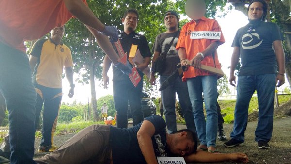 Polres Kepulauan Talaud Gelar Rekonstruksi Pembunuhan Sadis di Melonguane