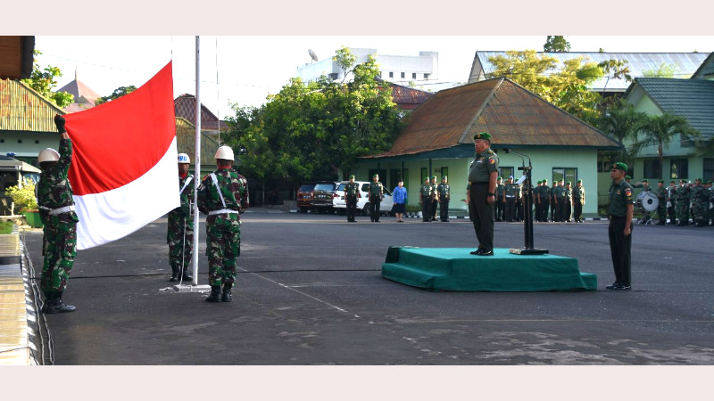 Dipimpin Kasrem 131/Santiago, Pesan KASAD Dibacakan dalam Upacara Bendera Tujuh Belasan