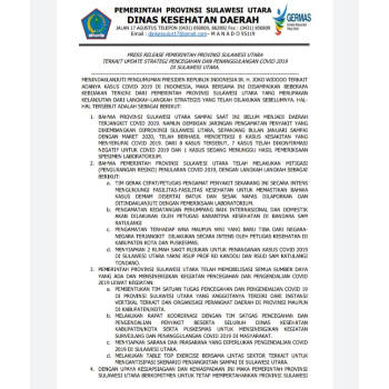 Dinkes Pastikan Sampai Saat Ini Sulut Masih Aman Dari Corona
