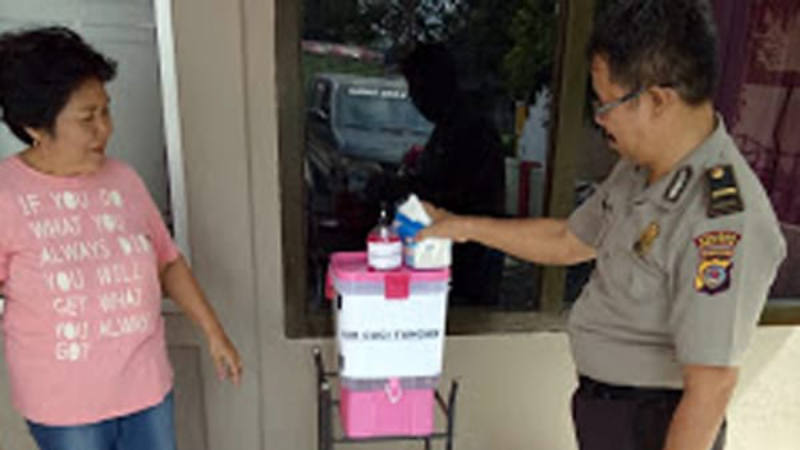 Cegah COVID 19, Polres Minsel Sediakan Tempat Cuci Tangan dan Hand Sanitizer
