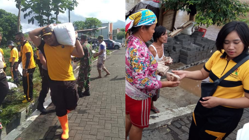 Banjir Girian Bawah, Wawali dan Kapolres Langsung Action