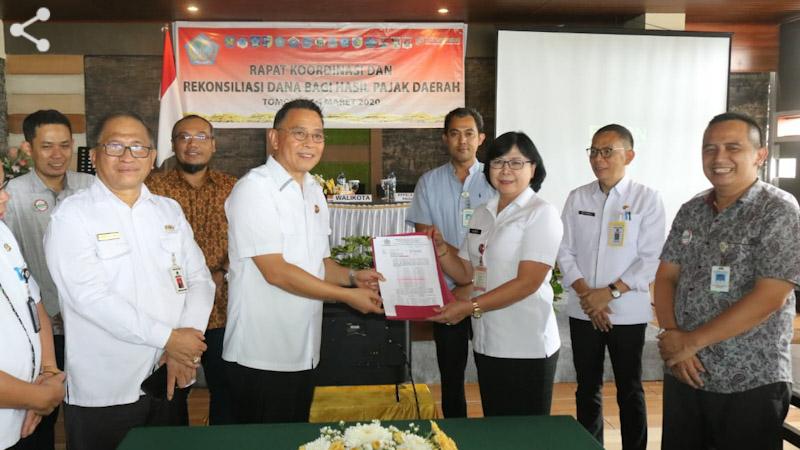 Tomohon Tuan Rumah Rakor Dana Bagi Hasil Pajak Daerah Sulut