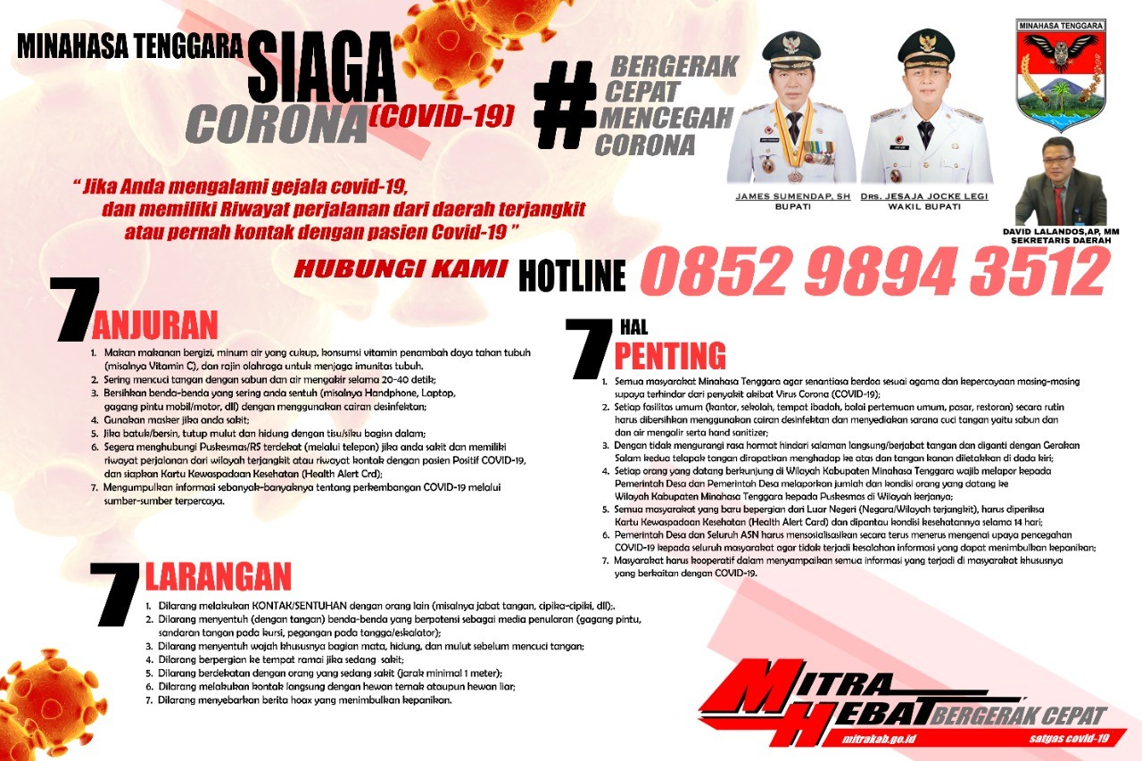 Mitra Hebat Bergerak Cepat, Pemkab Mitra Siap Tujuh "PERANG" Terhadap Corona