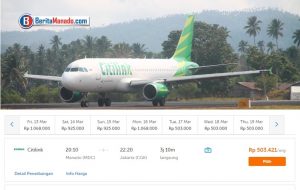 Citilink Tawarkan Harga Tiket Manado – Jakarta Hanya 500 Ribuan