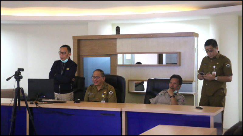 Pemkot Tomohon Bahas Perubahan Social Menjadi Phisical Distancing Lewat Teleconference