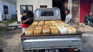 Tim Anoa Polres Kotamobagu Amankan Ratusan Liter Solar Bersubsidi