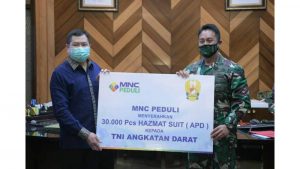 TNI AD Terima 30.000 Bantuan APD dari MNC Peduli