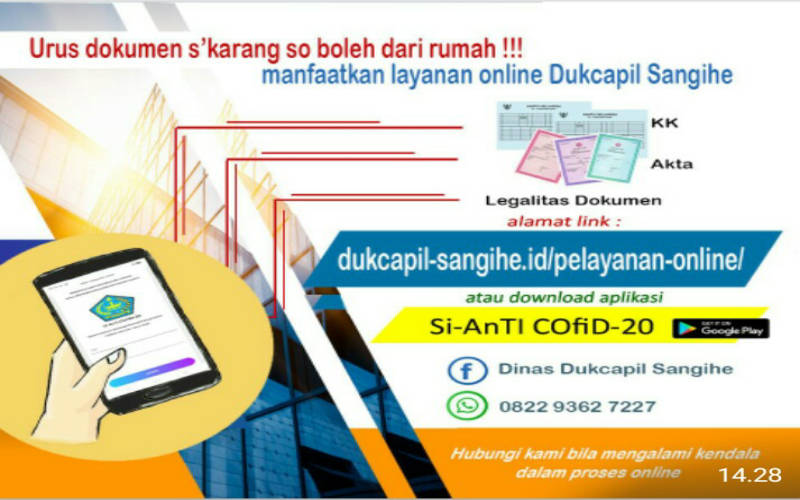 'Si-AnTI COFiD-20', Aplikasi Online Disdukcapilda Sangihe