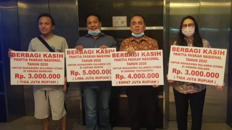 Panitia Paskah Nasional Bantu 117 Mahasiswa Sulut di Asrama Pemprov