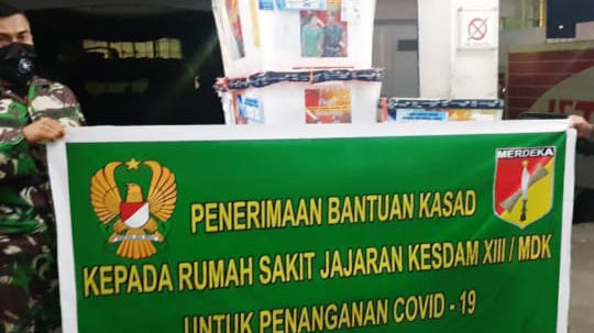 Terima Bantuan Matkes Dari Kasad, Kodam XIII/Merdeka Salurkan ke Rumkit
