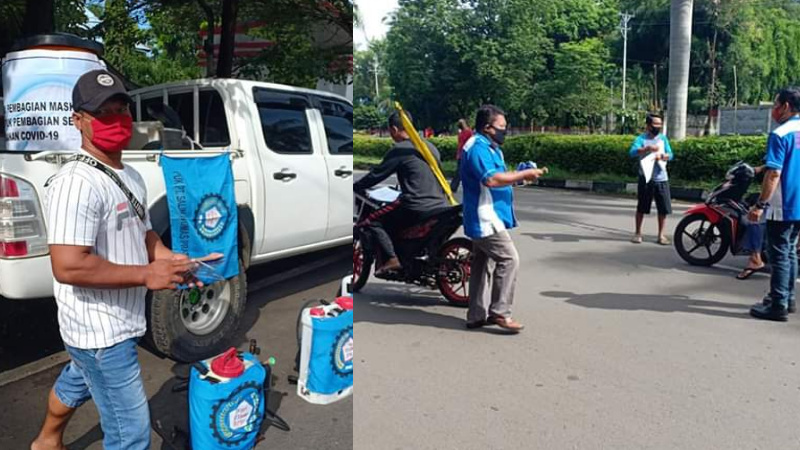 May Day di Tengah Wabah Covid-19, BIN dan FS-RTMM Bitung Turun ke Jalan Lakukan Ini