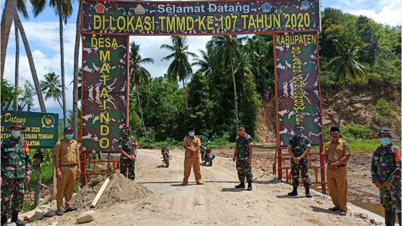 Tim Wasev Kodam XIII/Merdeka Kunjungi Lokasi TMMD Desa Mataindo
