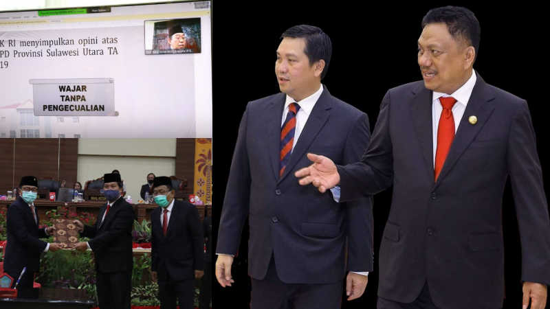 Olly Dondokambey-Steven Kandouw Antar Sulut 6 Tahun Raih Opini Terbaik dari BPK