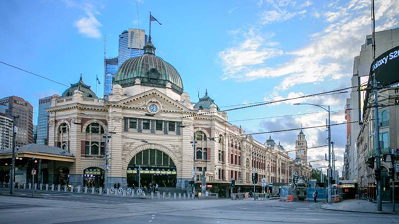 Sepinya Kota Melbourne saat Covid-19, Flinders Street Station (Foto: Windu Kuntoro).