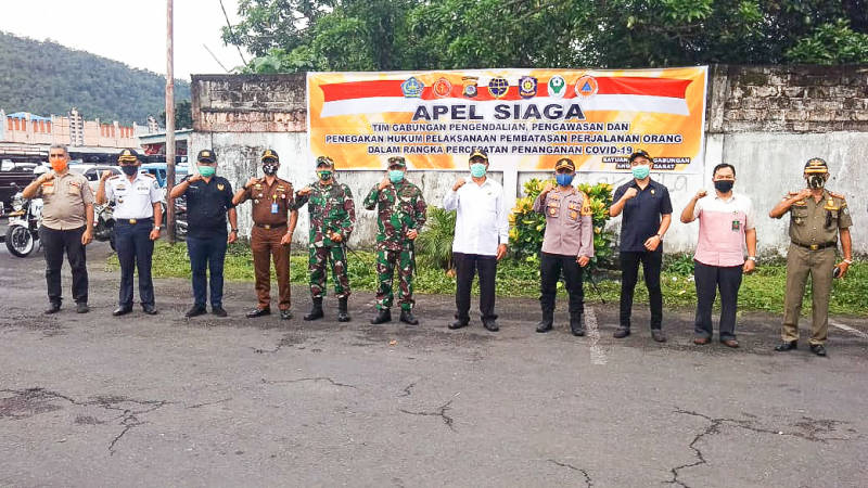 Satgas Gabungan Angkutan Darat Cegah COVID-19 Kabupaten Kepulauan Sangihe Gelar Apel Siaga