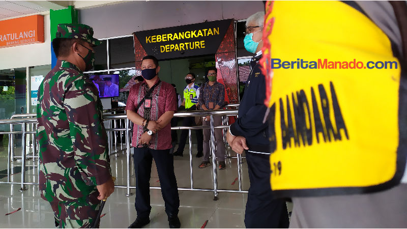 Brigjen TNI Prince Meyer Putong Tinjau Langsung Penerapan Protokol Kesehatan di Bandara Sam Ratulangi