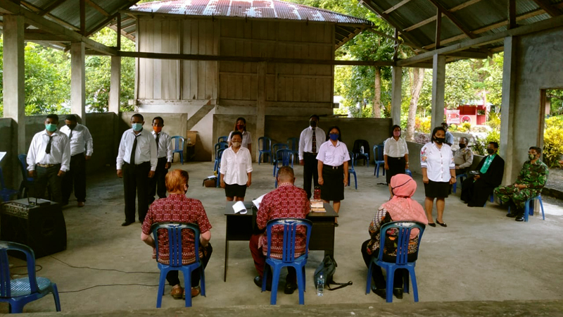 Bawaslu Bitung Lantik Puluhan Panwaslu dengan Protap Pencegahan Covid-19