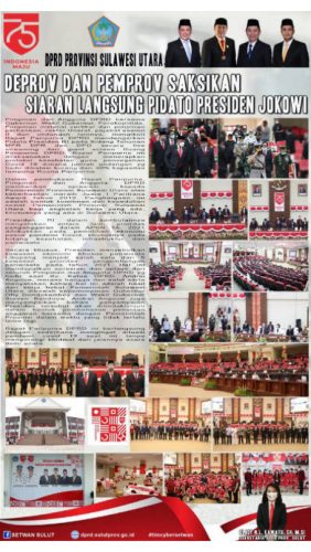 DPRD dan Pemprov Sulut Saksikan Siaran Langsung Pidato Presiden RI Joko Widodo