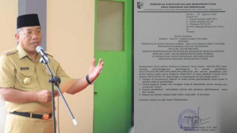 KBM Tatap Muka di Bolmut Batal
