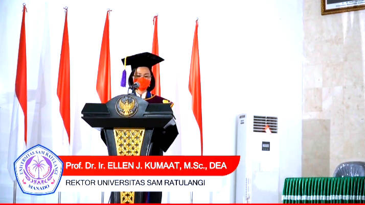 936 Lulusan Unsrat Diwisuda, Rektor Ellen Kumaat Beri Motivasi Lewat Pantun