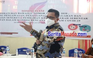 Kunjungi Sangihe, Bawaslu Sulut Lakukan Supervisi Monitoring dan Sosialisasikan Perbawaslu No 4 Tahun 2020