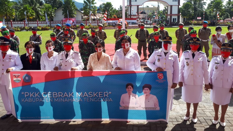 TP-PKK Mitra Dukung Gebrak Masker Serentak, Ribuan Masker Dibagikan