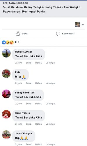Ucapan Belasungkawa Terus Mengalir, RIP Pak Benny Tengker