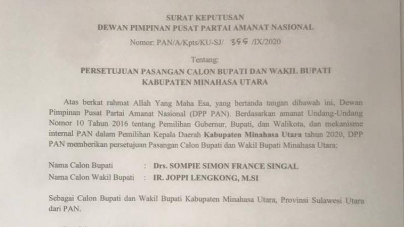 PILBUP MINUT: PAN Putar Haluan Dukung Sompie Singal-Joppi Lengkong, Kader Puji Kepiawaian Christiany Paruntu